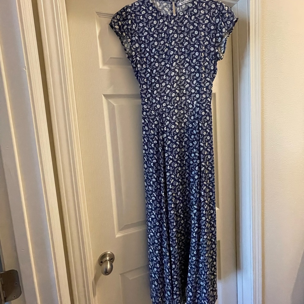 Reformation Navy Blue Floral Dress